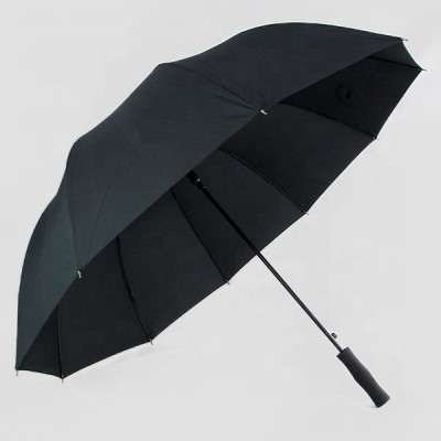 Custom logo automatic umbrella 10 ribs black umbrella for promotional