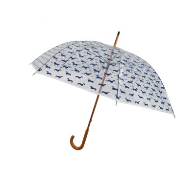 Hot sale fashion transparent umbrella with funny printing straight umbrella