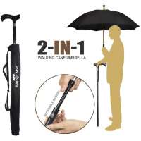 23 Inch Top Quality Strong And Durable Windproof Adjustable Walking Stick Umbrella For Old Man