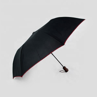 Custom  logo promotional 2 foldable windproof black umbrella for man