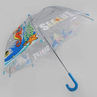 Cute Pattern Clear POE  Transparent of Children Umbrella