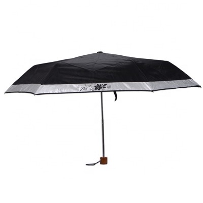 Japanese best seller manual open  three folding  parasol sun umbrella with sliver coated