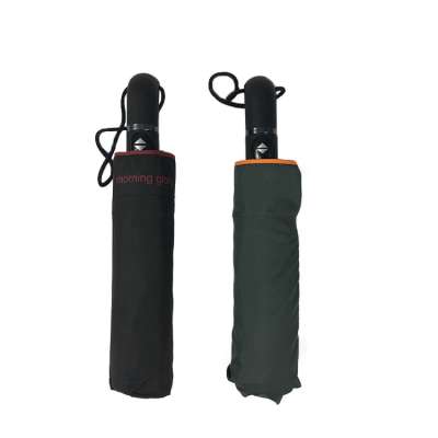 safety durable black pongee fabric aluminium wind-proof automatic open close 3 fold umbrella with case